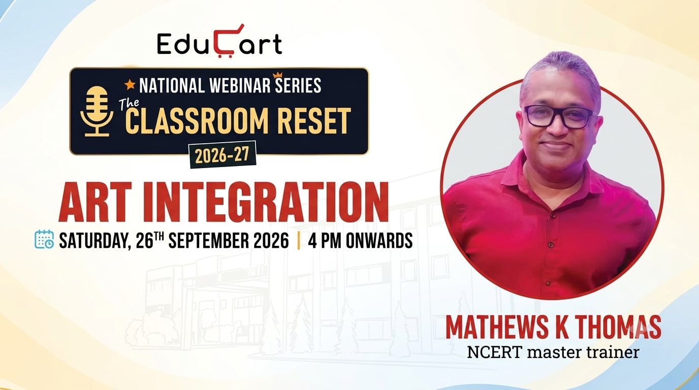 Educart CPD webinar on art integration with NCERT master trainer Mathews K. Thomas Educart CPD webinar on art integration with NCERT master trainer Mathews K. Thomas
