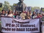 Opposition MPs protest at the Parliament.