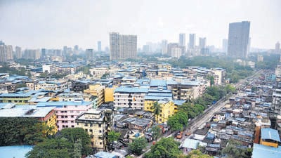 Thane, India - February 06, 2023: Kisan Nagar, one of the areas to be developed under the Group Development (Cluster) Scheme, an ambitious scheme for redevelopment of slum and densely populated areas by Thane Municipal Corporation (TMC), in Thane, India, on Monday, February 06, 2023. (Praful Gangurde/HT Photo) (HT PHOTO) Thane, India - February 06, 2023: Kisan Nagar, one of the areas to be developed under the Group Development (Cluster) Scheme, an ambitious scheme for redevelopment of slum and densely populated areas by Thane Municipal Corporation (TMC), in Thane, India, on Monday, February 06, 2023. (Praful Gangurde/HT Photo) (HT PHOTO)