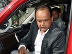 Congress MLA Irfan Ansari arrives at Enforcement Directorate (ED) office after being summoned in connection with a money laundering case, in Ranchi on Monday. (ANI)