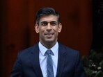 Rishi Sunak: British Prime Minister Rishi Sunak walks outside Downing Street.