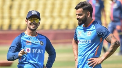 India's Virat Kohli and Ishan Kishan during practice session (ANI) India's Virat Kohli and Ishan Kishan during practice session (ANI)