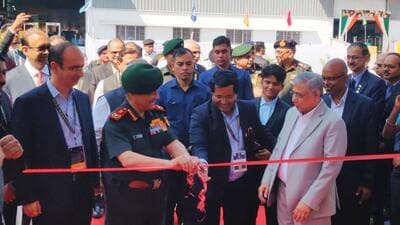 Chief of Defence Staff (CDS) Gen Anil Chauhan during the MSME Defence Expo 2023 organised by NIBE Limited at Chakan. (HT PHOTO) Chief of Defence Staff (CDS) Gen Anil Chauhan during the MSME Defence Expo 2023 organised by NIBE Limited at Chakan. (HT PHOTO)