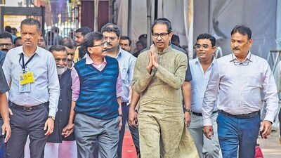 Former Maharashtra chief minister Uddhav Thackeray with Rajya Sabha MP Sanjay Raut. (PTI) Former Maharashtra chief minister Uddhav Thackeray with Rajya Sabha MP Sanjay Raut. (PTI)