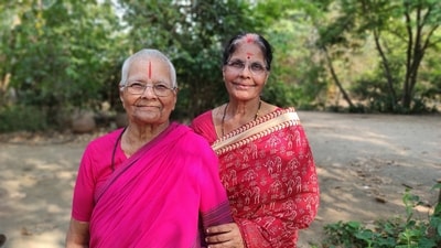 Lakshmi (left) with her daughter Kathuri (right) at Vaksana farm stay. ((Photo by: Kiruba Shankar))