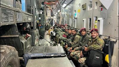 India dispatches an Indian Army field hospital from the Hindon Airbase in Ghaziabad to establish a 30-bedded medical facility in Türkiye, on Tuesday. Its first component has left on the Indian Air Force's C17 with a 45-member medical team including critical care specialists, surgeons with the X-ray machine, ventilators, OT and other equipment. (ANI) India dispatches an Indian Army field hospital from the Hindon Airbase in Ghaziabad to establish a 30-bedded medical facility in Türkiye, on Tuesday. Its first component has left on the Indian Air Force's C17 with a 45-member medical team including critical care specialists, surgeons with the X-ray machine, ventilators, OT and other equipment. (ANI)