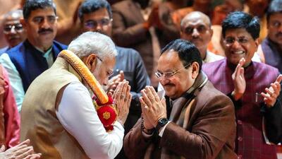 Prime Minister Narendra Modi at the BJP parliamentary party meeting. (PTI) Prime Minister Narendra Modi at the BJP parliamentary party meeting. (PTI)