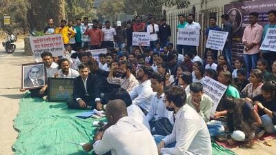 The students are now tired of waiting. With the Public Works Department (PWD), which is constructing the hostels, yet to hand over the premises, students on Tuesday issued a protest call and gathered in large numbers at the hostel site. However, their demands were not accepted. (HT PHOTO) The students are now tired of waiting. With the Public Works Department (PWD), which is constructing the hostels, yet to hand over the premises, students on Tuesday issued a protest call and gathered in large numbers at the hostel site. However, their demands were not accepted. (HT PHOTO)