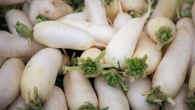 Raw radish: Radish is a medicinal and potent vegetable per Ayurveda.It has hot potency and balances kapha. Raw radish on the other hand can negatively affect the thyroid functioning and potassium levels in excess! (Jason Leung on Unsplash) Raw radish: Radish is a medicinal and potent vegetable per Ayurveda.It has hot potency and balances kapha. Raw radish on the other hand can negatively affect the thyroid functioning and potassium levels in excess! (Jason Leung on Unsplash)