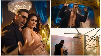 Stills from Selfiee song Kudiyee Ni Teri teaser. Stills from Selfiee song Kudiyee Ni Teri teaser.