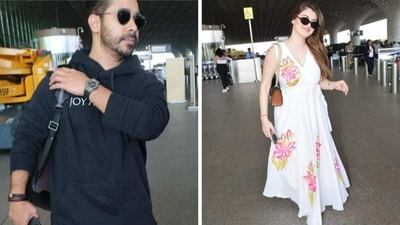 Abhishek Pathak and Shivaleeka Oberoi were spotted at the Mumbai Airport ahead of their wedding. Abhishek Pathak and Shivaleeka Oberoi were spotted at the Mumbai Airport ahead of their wedding.