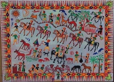 Pithora Painting continues to be a valuable part of Madhya Pradesh's artistic heritage (Wikimedia Foundation) Pithora Painting continues to be a valuable part of Madhya Pradesh's artistic heritage (Wikimedia Foundation)