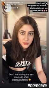 Sara reposted director Homi Adajania's story on Instagram. Sara reposted director Homi Adajania's story on Instagram.