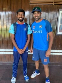 Pithiya finally met Ashwin, his bowling idol for the first time. (file photo) Pithiya finally met Ashwin, his bowling idol for the first time. (file photo)