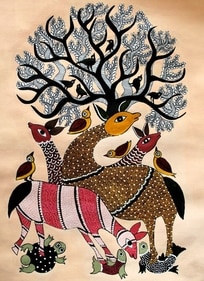 The Gond tribe in central India is known for their popular folk art known as "Gond painting." (pinterest) The Gond tribe in central India is known for their popular folk art known as "Gond painting." (pinterest)