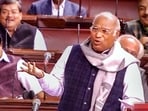 **EDS: VIDEO GRAB VIA SANSAD TV** New Delhi: Congress MP Mallikarjun Kharge speaks in the Rajya Sabha during Budget Session of Parliament, in New Delhi, Wednesday, Feb. 8, 2023. (PTI Photo)(PTI02_08_2023_000076B)