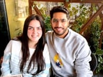 Smriti irani's daughter Shanelle Irani with her fiance Arjun Bhalla.