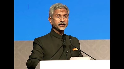 Indore, Jan 09 (ANI): External Affairs Minister S Jaishankar speaks at the 17th Pravasi Bharatiya Divas Convention, in Indore on Monday. (ANI Photo) (ANI) Indore, Jan 09 (ANI): External Affairs Minister S Jaishankar speaks at the 17th Pravasi Bharatiya Divas Convention, in Indore on Monday. (ANI Photo) (ANI)