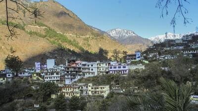 Officials said five houses developed cracks in the Singh Dhar ward. (PTI) Officials said five houses developed cracks in the Singh Dhar ward. (PTI)