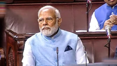 Officials said the jacket PM Modi was wearing was made of material recycled from plastic bottles.&nbsp; (PTI)