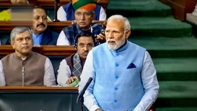 Prime Minister Narendra Modi speaks in the Lok Sabha during Budget Session of Parliament, in New Delhi, Wednesday. (PTI) Prime Minister Narendra Modi speaks in the Lok Sabha during Budget Session of Parliament, in New Delhi, Wednesday. (PTI)