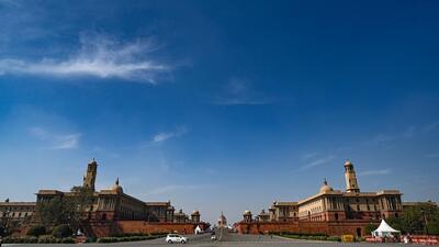Rashtrapati Bhawan on a clear day at Vijay Chowk in New Delhi on Wednesday. (Sanchit Khanna/HT Photo) Rashtrapati Bhawan on a clear day at Vijay Chowk in New Delhi on Wednesday. (Sanchit Khanna/HT Photo)