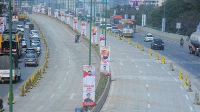 Thane, India - February 08, 2023: The Kopri Bridge is fully ready and it is expected to be opened for the commuters tomorrow, on the occasion of CM Eknath Shinde's birthday, in Thane, India, on Wednesday, February 08, 2023. (Praful Gangurde/HT Photo) (HT PHOTO) Thane, India - February 08, 2023: The Kopri Bridge is fully ready and it is expected to be opened for the commuters tomorrow, on the occasion of CM Eknath Shinde's birthday, in Thane, India, on Wednesday, February 08, 2023. (Praful Gangurde/HT Photo) (HT PHOTO)