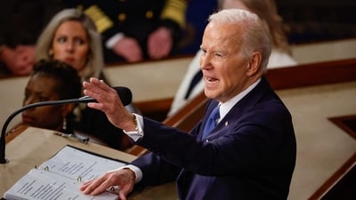 Joe Biden On Vladimir Putin: US President Joe Biden delivers his State of the Union address. (AFP)