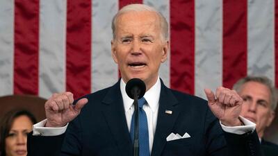 US President Joe Biden delivers the State of the Union address in the House Chamber of the US Capitol in Washington, DC, on Tuesday. (AFP) US President Joe Biden delivers the State of the Union address in the House Chamber of the US Capitol in Washington, DC, on Tuesday. (AFP)