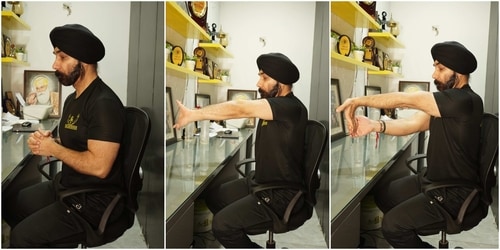 Finger and elbow stretch (Aminder Singh)