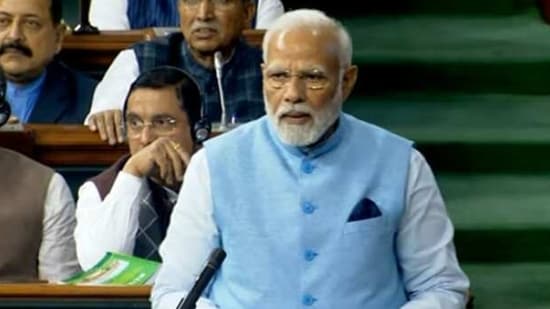 PM Modi addresses Lok Sabha on Wednesday.