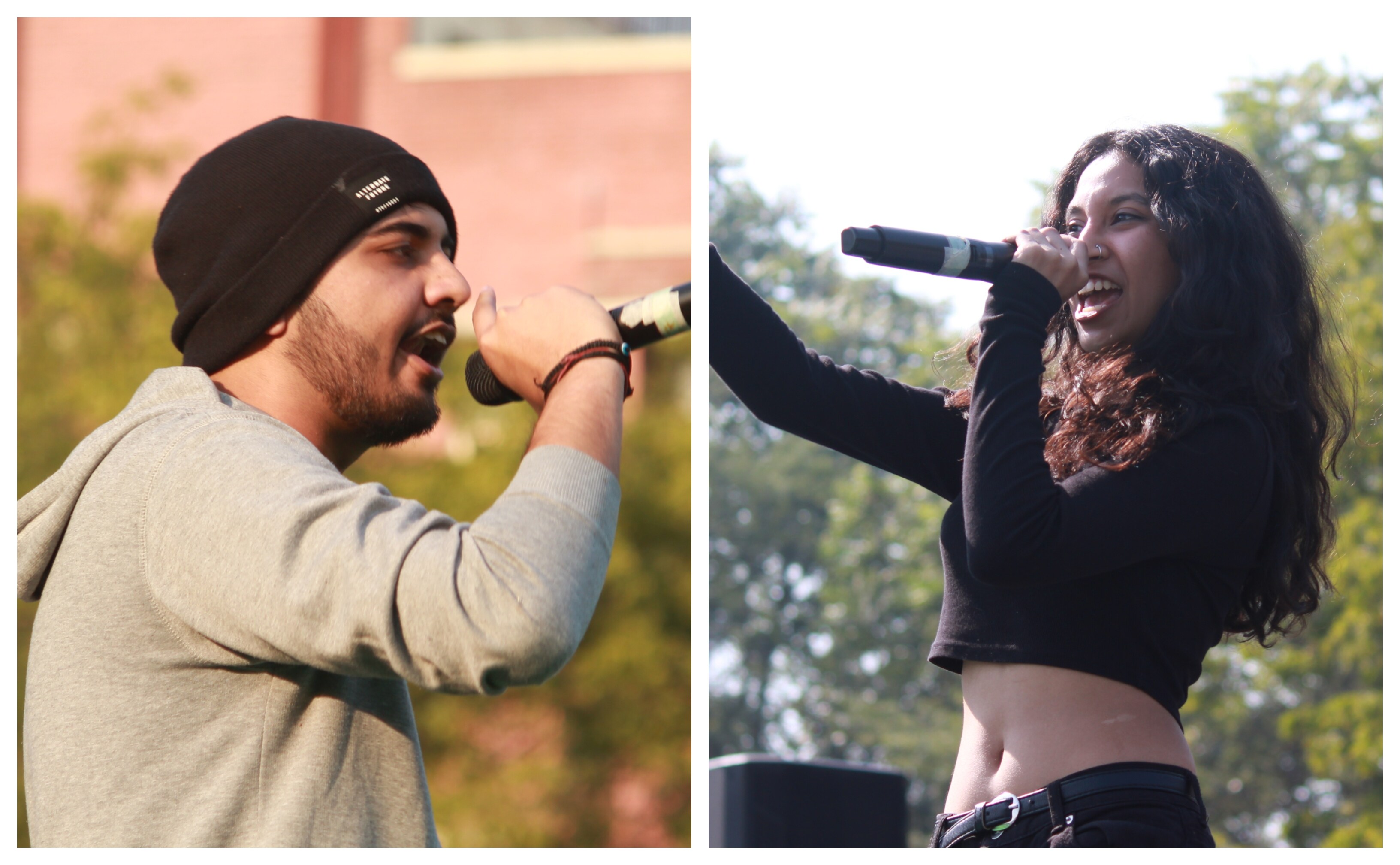 Mayank aka Kaafir (left) channelled his inner Gully Boy at the Rapzilla and Zakir Husain Delhi College’s band (left) won the competition with their concert-like performance. Mayank aka Kaafir (left) channelled his inner Gully Boy at the Rapzilla and Zakir Husain Delhi College’s band (left) won the competition with their concert-like performance.