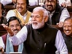 Prime Minister Narendra Modi replies to the Motion of Thanks on the President's address in the Rajya Sabha during Budget Session of Parliament, Prime Minister Narendra Modi replies to the Motion of Thanks on the President's address in the Rajya Sabha during Budget Session of Parliament,