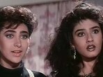 Karisma Kapoor and Raveena Tandon in Andaz Apna Apna. Karisma Kapoor and Raveena Tandon in Andaz Apna Apna.