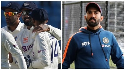 Dinesh Karthik, who was mighty impressed with KS Bharat, provided a delightful insight into how the wicketkeeper assisted captain Rohit Sharma with the decision-making (PTI-ANI) Dinesh Karthik, who was mighty impressed with KS Bharat, provided a delightful insight into how the wicketkeeper assisted captain Rohit Sharma with the decision-making (PTI-ANI)