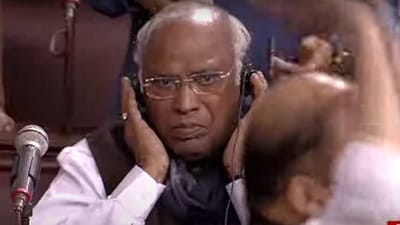 Congress president Mallikarjun Kharge (Screengrab/Sansad TV) Congress president Mallikarjun Kharge (Screengrab/Sansad TV)