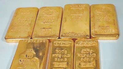 The anti-smuggling department seized around 81 kilograms of smuggled gold worth around ₹42 crore last month. The gold was being smuggled using different modes of ingenious concealments such as in body cavities, slippers, buckles of worn belt, trolley bags etc, said the source. (HT Photo) The anti-smuggling department seized around 81 kilograms of smuggled gold worth around ₹42 crore last month. The gold was being smuggled using different modes of ingenious concealments such as in body cavities, slippers, buckles of worn belt, trolley bags etc, said the source. (HT Photo)
