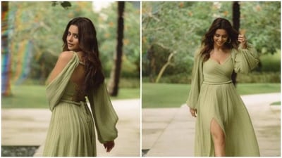 Aamna Sharif is an absolute fashionista. The actor keeps on slaying fashion goals like a pro with snippets from her fashion diaries on her Instagram profile on a regular basis. From gowns to casual ensembles in tops and denim shorts, to decking up in ethnic ensembles, Aamna can do it all. On Thursday, Aamna made our midweek blues go far away with a string of pictures of herself. (Instagram/@aamnasharifofficial) Aamna Sharif is an absolute fashionista. The actor keeps on slaying fashion goals like a pro with snippets from her fashion diaries on her Instagram profile on a regular basis. From gowns to casual ensembles in tops and denim shorts, to decking up in ethnic ensembles, Aamna can do it all. On Thursday, Aamna made our midweek blues go far away with a string of pictures of herself. (Instagram/@aamnasharifofficial)