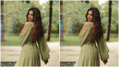 Aamna played muse to fashion designer house Chic Le Frique and picked a pastel green gown for the pictures. (Instagram/@aamnasharifofficial) Aamna played muse to fashion designer house Chic Le Frique and picked a pastel green gown for the pictures. (Instagram/@aamnasharifofficial)
