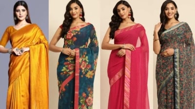 Georgette sarees epitomise elegance and are a hit with women. Georgette sarees epitomise elegance and are a hit with women.