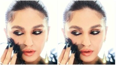 Assisted by makeup artist Ajay Vishwasrao, Huma decked up in nude eyeshadow, black kohl, mascara-laden eyelashes, contoured cheeks and a shade of nude lipstick.&nbsp; (Instagram/@iamhumaq)