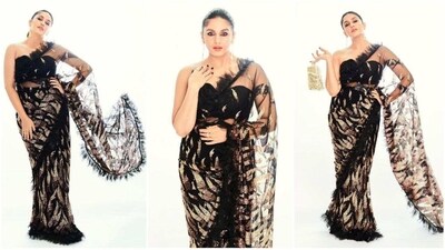 Huma Qureshi's sheer saree look is the perfect mix of glamour and elegance (Instagram/@iamhumaq) Huma Qureshi's sheer saree look is the perfect mix of glamour and elegance (Instagram/@iamhumaq)