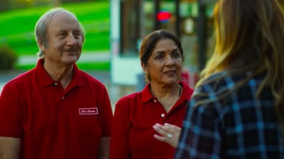 Anupam Kher and Neena Gupta in Shiv Shastri Balboa. Anupam Kher and Neena Gupta in Shiv Shastri Balboa.