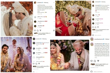 Alia Bhatt, Katrina Kaif, Varun Dhawan and Anushka Sharma's wedding posts.