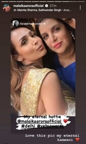 Malaika Arora and Farah Khan pose for a selfie. Malaika Arora and Farah Khan pose for a selfie.