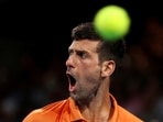 FILE PHOTO: Tennis - Adelaide International - Memorial Drive Tennis Club, Adelaide, Australia - January 8, 2023 Serbia's Novak Djokovic reacts during the final match against Sebastian Korda of the U.S. REUTERS/Loren Elliott/File Photo