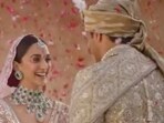 Kiara Advani with Sidharth Malhotra at their wedding. Kiara Advani with Sidharth Malhotra at their wedding.