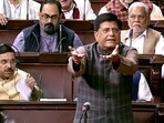Leader of the House in Rajya Sabha Piyush Goyal speaks during the Budget Session of Parliament, in New Delhi on Friday. Leader of the House in Rajya Sabha Piyush Goyal speaks during the Budget Session of Parliament, in New Delhi on Friday.