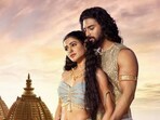 Samantha Ruth Prabhu and Dev Mohan in Shaakuntalam poster. Samantha Ruth Prabhu and Dev Mohan in Shaakuntalam poster.