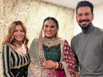 Rubina Dilaik and Abhinav Shukla at Tanya Abrol's wedding.